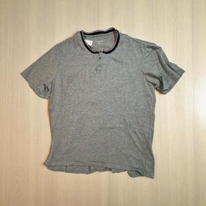 Lacoste Mens Gray Cotton Blend‎ Short Sleeve Henley T Shirt XL